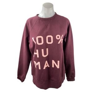 Everlane Women's Red 100% Human Crew Neck Long Sleeve Sweatshirt Top Size M